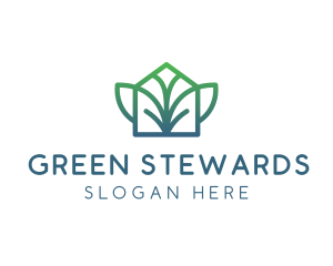 Green Abstract Leaf logo design