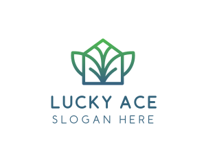 Green Abstract Leaf logo design