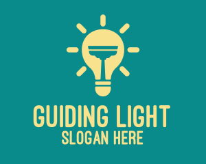 Light Bulb Squeegee logo design