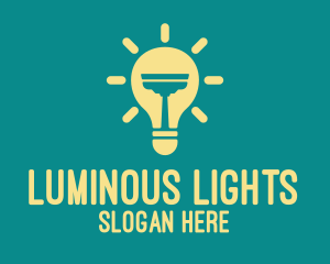 Light Bulb Squeegee logo design