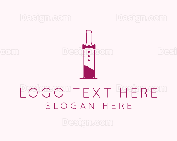 Suit Red Wine Bottle Logo