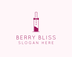 Suit Red Wine Bottle logo design