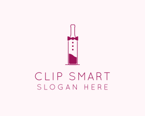 Suit Red Wine Bottle logo design