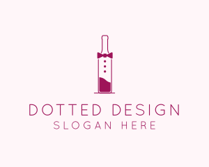 Suit Red Wine Bottle logo design