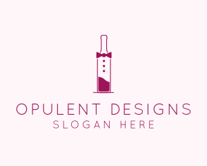 Suit Red Wine Bottle logo design