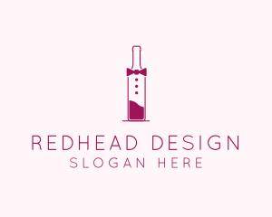 Suit Red Wine Bottle logo design