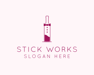 Suit Red Wine Bottle logo design