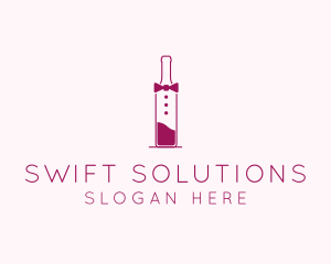 Suit Red Wine Bottle logo design