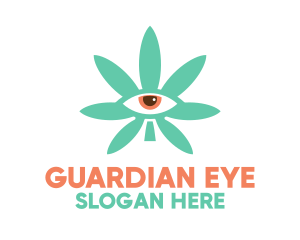 Cannabis Leaf Eye logo design