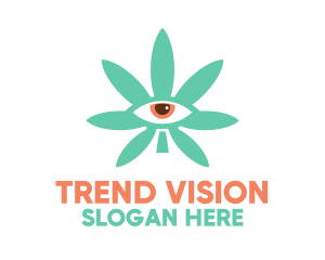 Cannabis Leaf Eye logo design