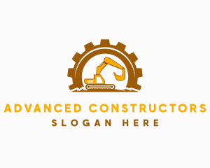 Gear Excavator Machinery logo design