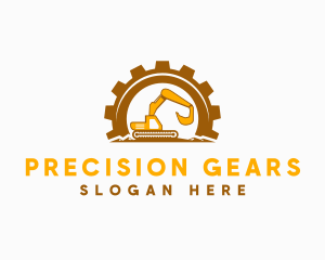 Gear Excavator Machinery logo design