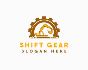 Gear Excavator Machinery logo design