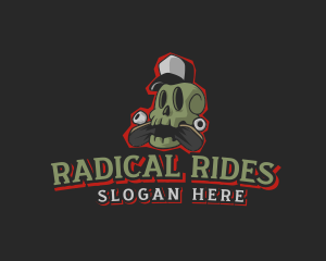 Skull Hat Skateboard logo design