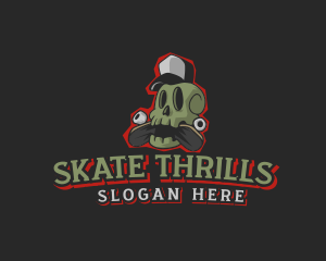 Skull Hat Skateboard logo design