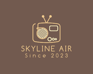 Retro Radio Line Art logo