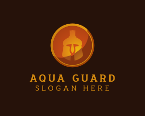 Spartan Helmet Shield logo design