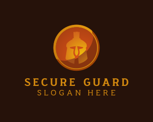 Spartan Helmet Shield logo design