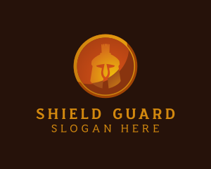 Spartan Helmet Shield logo design