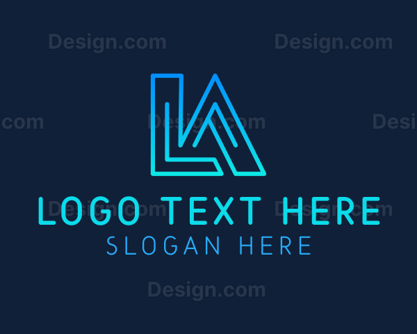 Futuristic Letter LA Monogram Logo