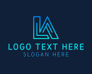 Futuristic Letter LA Monogram logo