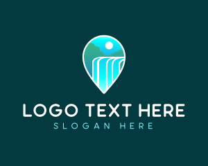 Waterfall Outdoor Travel Logo