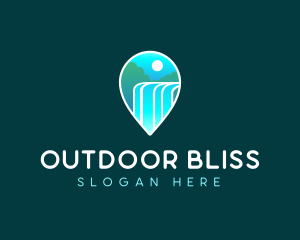 Waterfall Outdoor Travel logo design