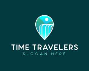 Waterfall Outdoor Travel logo design