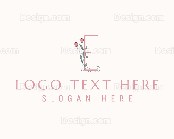 Floral Boutique Letter E Logo