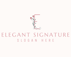 Floral Boutique Letter E logo design