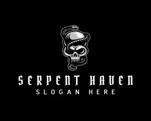 Snake Skull Serpent logo design