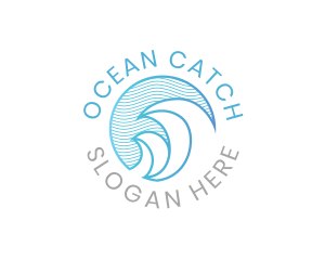 Ocean Wave Badge logo design