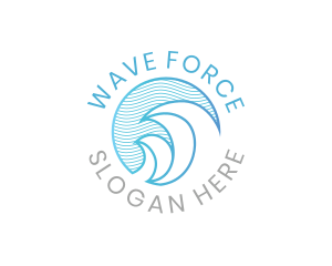 Ocean Wave Badge logo design