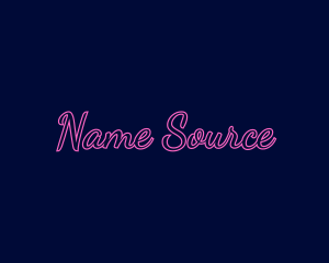 Cursive Bright Retro Neon logo