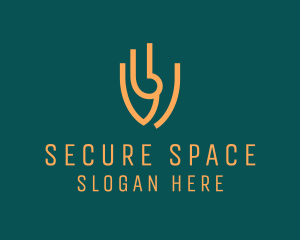 Abstract Security Shield logo design