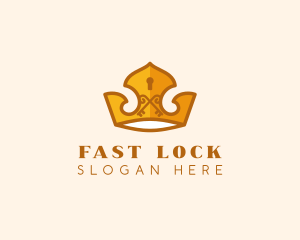 Security Keyhole Crown logo design