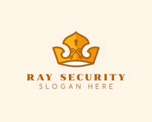 Security Keyhole Crown logo design