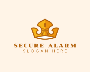 Security Keyhole Crown logo design