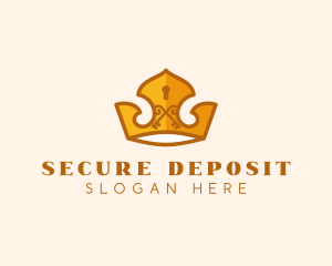 Security Keyhole Crown logo design