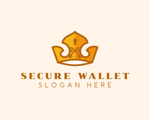 Security Keyhole Crown logo design