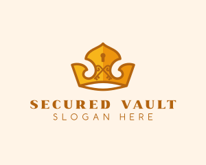 Security Keyhole Crown logo design