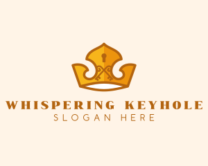 Security Keyhole Crown logo design