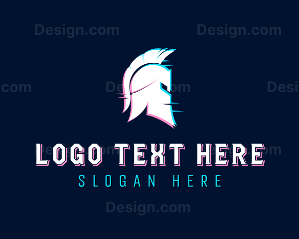 Gladiator Helmet Glitch Logo