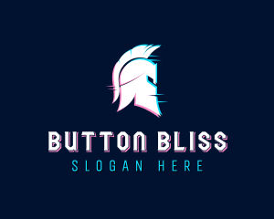 Gladiator Helmet Glitch logo design