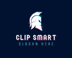 Gladiator Helmet Glitch logo design