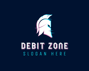 Gladiator Helmet Glitch logo design