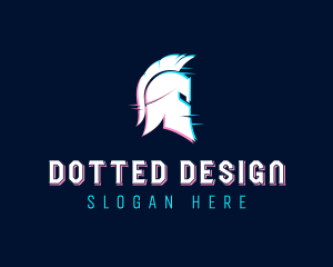 Gladiator Helmet Glitch logo design