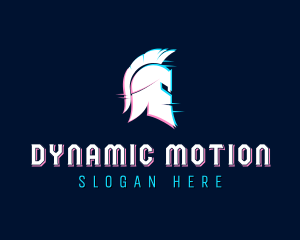 Gladiator Helmet Glitch logo design