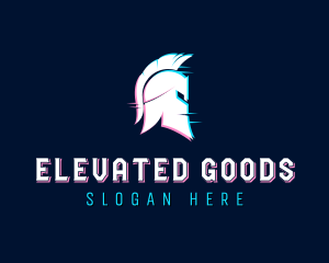 Gladiator Helmet Glitch logo design