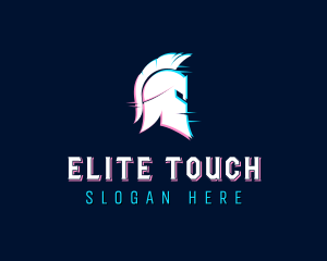 Gladiator Helmet Glitch logo design